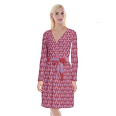 Pattern New Seamless Long Sleeve Velvet Front Wrap Dress