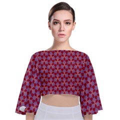 Pattern New Seamless Tie Back Butterfly Sleeve Chiffon Top by HermanTelo