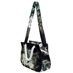 Awesome Tiger With Flowers Rope Handles Shoulder Strap Bag