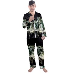 Awesome Tiger With Flowers Men s Satin Pajamas Long Pants Set