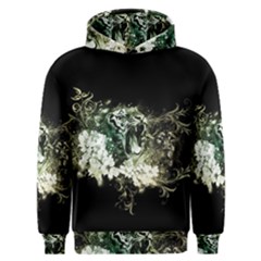 Awesome Tiger With Flowers Men s Overhead Hoodie