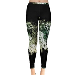 Awesome Tiger With Flowers Inside Out Leggings by FantasyWorld7