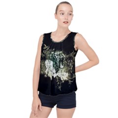 Awesome Tiger With Flowers Bubble Hem Chiffon Tank Top by FantasyWorld7