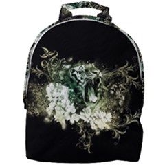 Awesome Tiger With Flowers Mini Full Print Backpack by FantasyWorld7