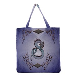 Wonderful Decorative Chinese Dragon Grocery Tote Bag by FantasyWorld7