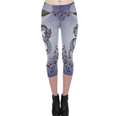 Wonderful Decorative Chinese Dragon Capri Leggings  by FantasyWorld7