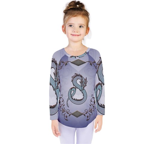 Wonderful Decorative Chinese Dragon Kids  Long Sleeve Tee by FantasyWorld7