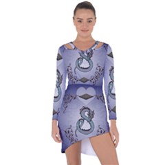 Wonderful Decorative Chinese Dragon Asymmetric Cut-out Shift Dress by FantasyWorld7