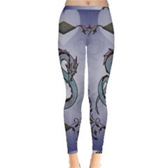 Wonderful Decorative Chinese Dragon Inside Out Leggings by FantasyWorld7