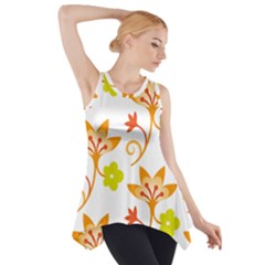 Pattern Floral Spring Map Gift Side Drop Tank Tunic