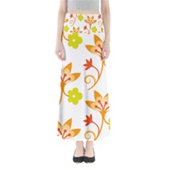 Pattern Floral Spring Map Gift Full Length Maxi Skirt