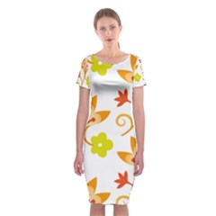 Pattern Floral Spring Map Gift Classic Short Sleeve Midi Dress