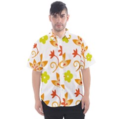 Pattern Floral Spring Map Gift Men s Short Sleeve Shirt