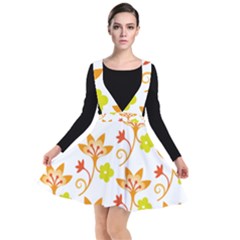 Pattern Floral Spring Map Gift Plunge Pinafore Dress