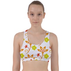 Pattern Floral Spring Map Gift Back Weave Sports Bra by HermanTelo