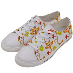 Pattern Floral Spring Map Gift Women s Low Top Canvas Sneakers