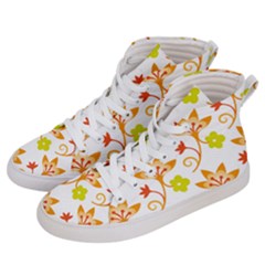 Pattern Floral Spring Map Gift Men s Hi-top Skate Sneakers