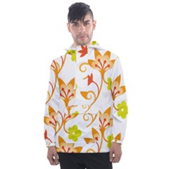 Pattern Floral Spring Map Gift Men s Front Pocket Pullover Windbreaker