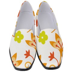 Pattern Floral Spring Map Gift Women s Classic Loafer Heels