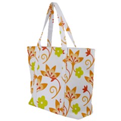 Pattern Floral Spring Map Gift Zip Up Canvas Bag