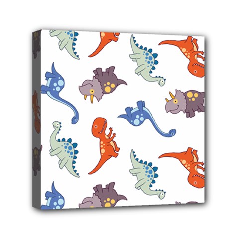 Pattern Dinosaurs Mini Canvas 6  X 6  (stretched)