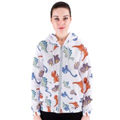 Pattern Dinosaurs Women s Zipper Hoodie