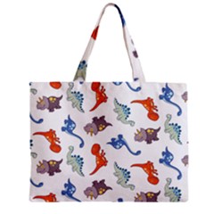 Pattern Dinosaurs Zipper Mini Tote Bag