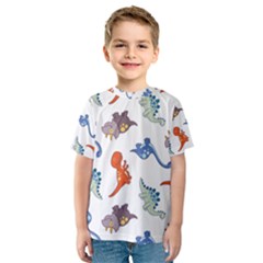 Pattern Dinosaurs Kids  Sport Mesh Tee