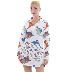 Pattern Dinosaurs Women s Long Sleeve Casual Dress