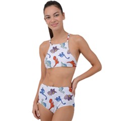 Pattern Dinosaurs High Waist Tankini Set