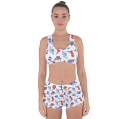 Pattern Dinosaurs Racerback Boyleg Bikini Set