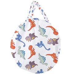 Pattern Dinosaurs Giant Round Zipper Tote