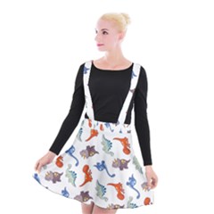 Pattern Dinosaurs Suspender Skater Skirt