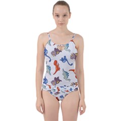 Pattern Dinosaurs Cut Out Top Tankini Set