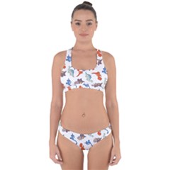 Pattern Dinosaurs Cross Back Hipster Bikini Set