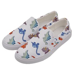 Pattern Dinosaurs Men s Canvas Slip Ons