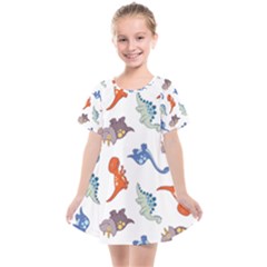 Pattern Dinosaurs Kids  Smock Dress by HermanTelo