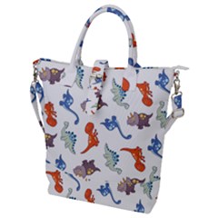 Pattern Dinosaurs Buckle Top Tote Bag