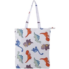 Pattern Dinosaurs Double Zip Up Tote Bag