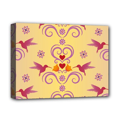 Pattern Bird Flower Deluxe Canvas 16  X 12  (stretched) 