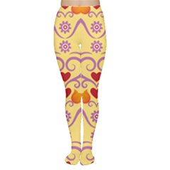 Pattern Bird Flower Tights