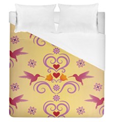 Pattern Bird Flower Duvet Cover (queen Size) by HermanTelo