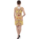 Pattern Bird Flower Drawstring Hooded Dress View2