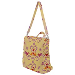 Pattern Bird Flower Crossbody Backpack