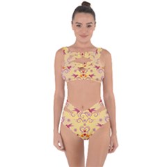 Pattern Bird Flower Bandaged Up Bikini Set 