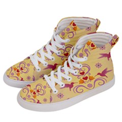 Pattern Bird Flower Women s Hi-top Skate Sneakers