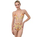 Pattern Bird Flower Tied Up Two Piece Swimsuit View1