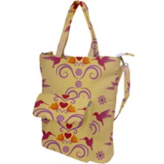 Pattern Bird Flower Shoulder Tote Bag by HermanTelo