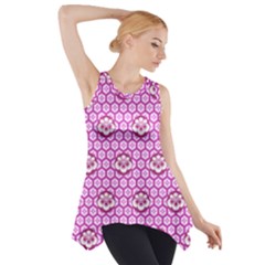 Paulownia Flowers Japanese Style Side Drop Tank Tunic by HermanTelo