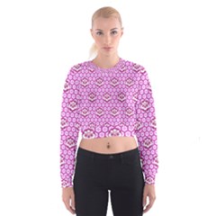 Paulownia Flowers Japanese Style Cropped Sweatshirt by HermanTelo